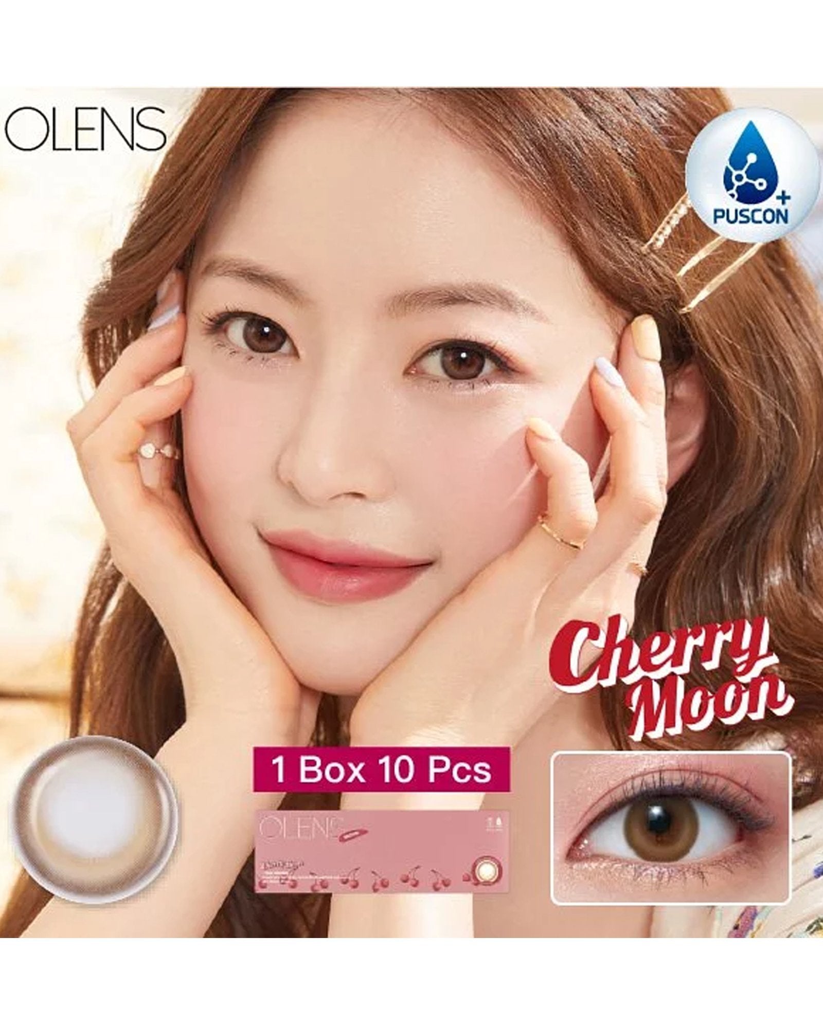 OLENS Cherry Moon Brown (1 Day, 10 lens/box) - OLENS - lenscottage