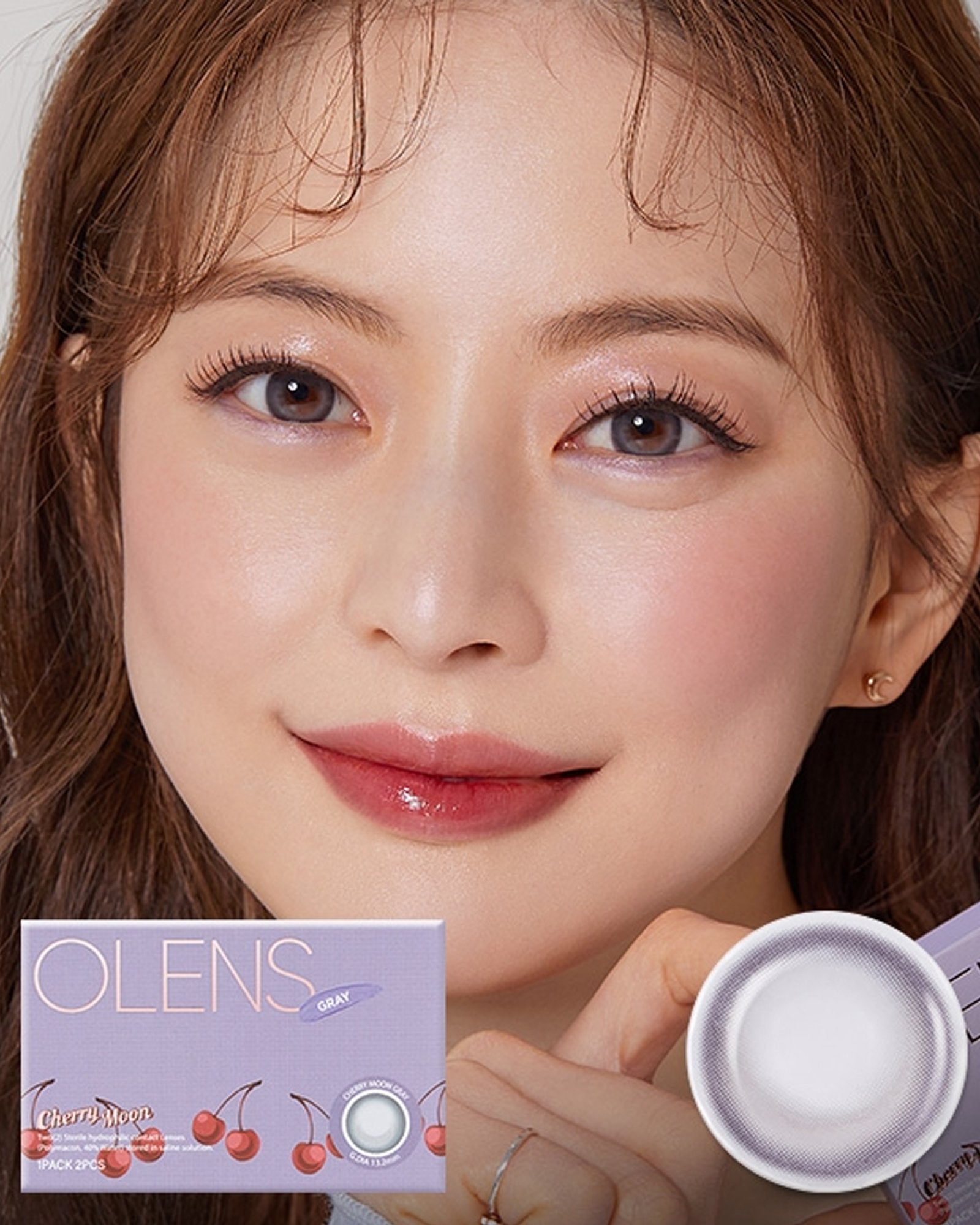 OLENS Cherry Moon Gray (1 Month, 2 lens/box) - OLENS - lenscottage