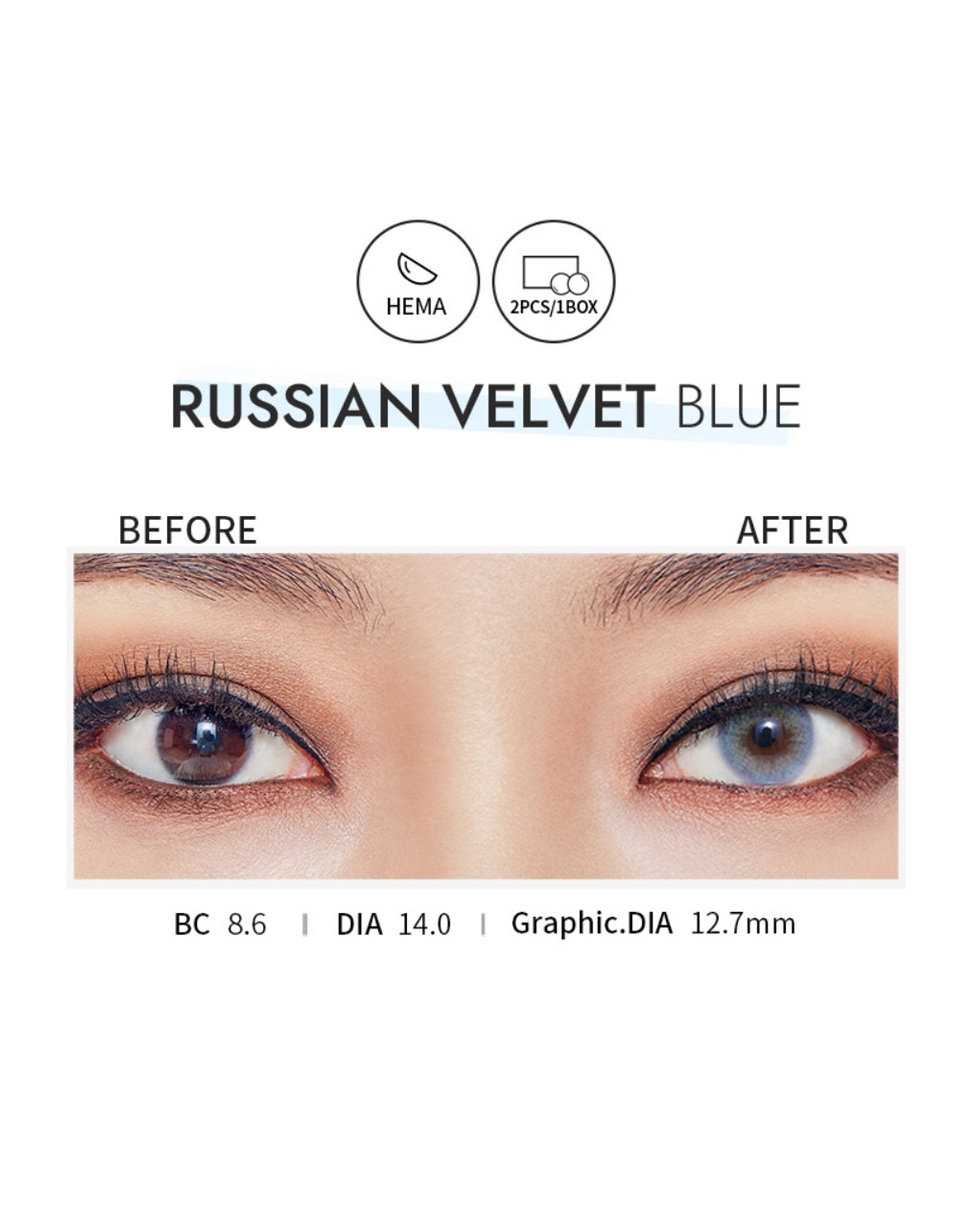 OLENS Russian Velvet Blue (1 Month, 2 lens/box) - OLENS - lenscottage