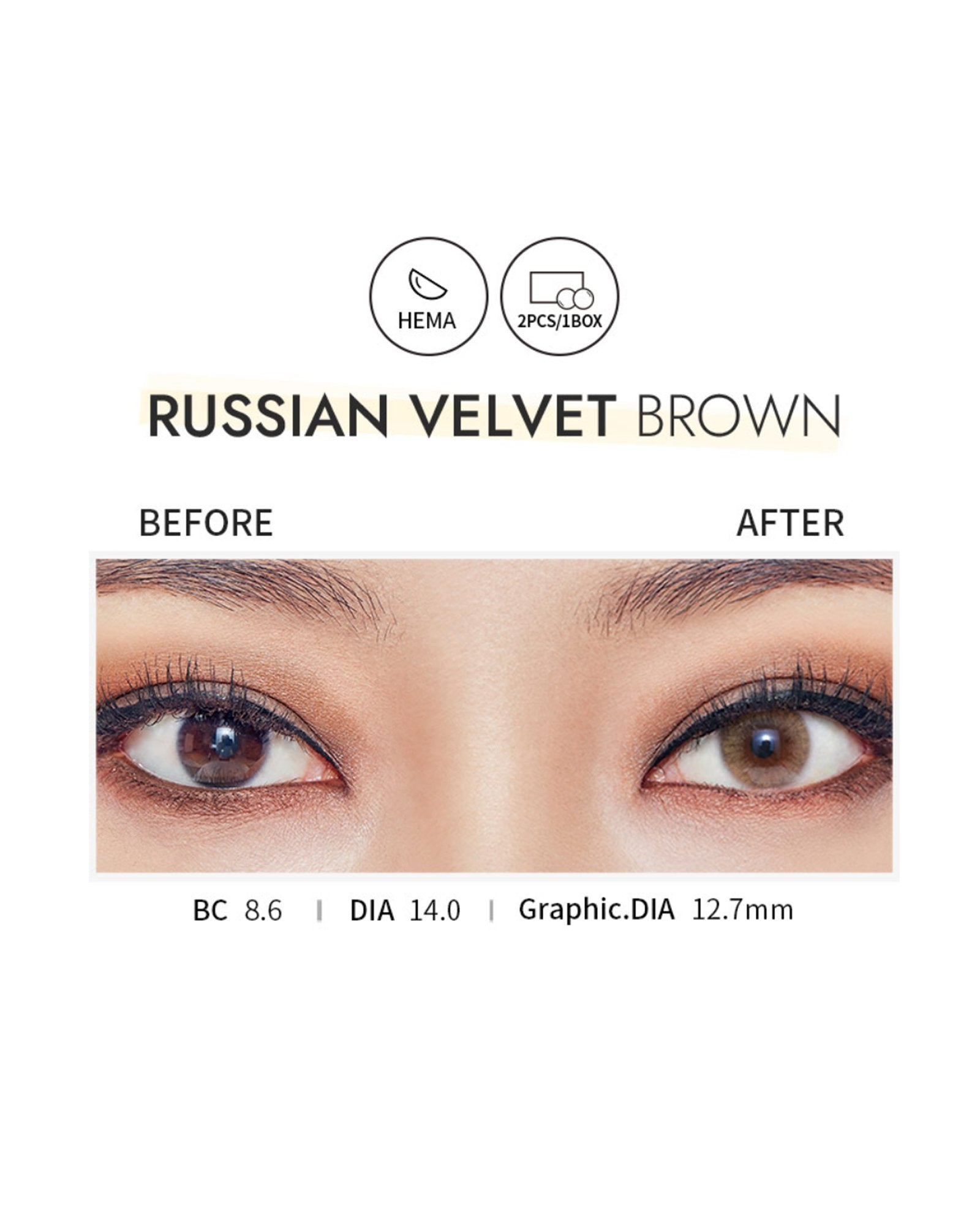 OLENS Russian Velvet Brown (1 Month, 2 lens/box) - OLENS - lenscottage